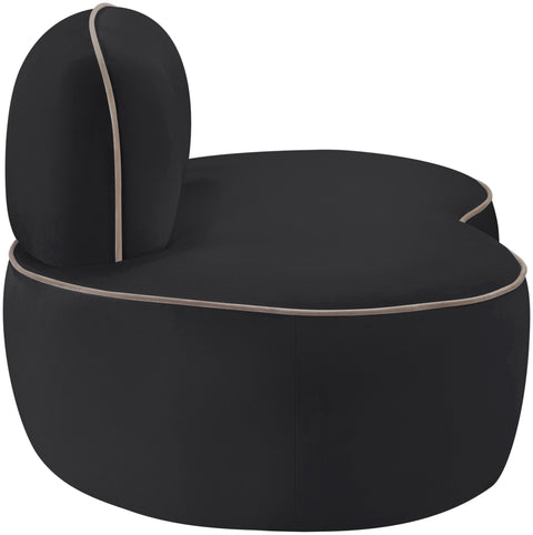 Marlow Black Velvet Upholstered Chair, 1 Piece