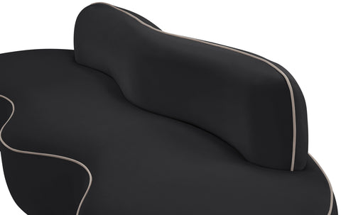 Marlow 100" Black Velvet Upholstered Sofa, 1 Piece