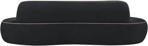 Marlow 100" Black Velvet Upholstered Sofa, 1 Piece