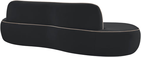 Marlow 100" Black Velvet Upholstered Sofa, 1 Piece