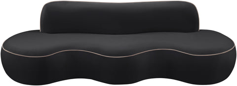 Marlow 100" Black Velvet Upholstered Sofa, 1 Piece