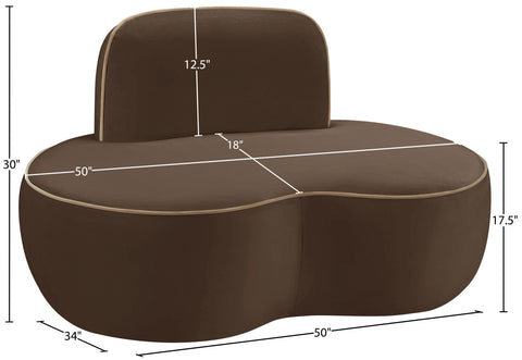 Marlow Brown Velvet Upholstered Chair, 1 Piece