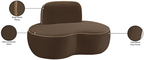 Marlow Brown Velvet Upholstered Chair, 1 Piece