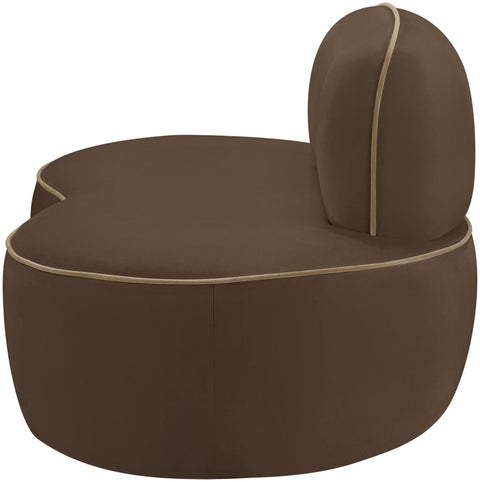 Marlow Brown Velvet Upholstered Chair, 1 Piece