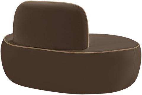 Marlow Brown Velvet Upholstered Chair, 1 Piece