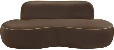 Marlow 77" Brown Velvet Upholstered Loveseat, 1 Piece