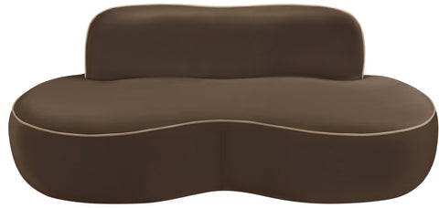 Marlow 77" Brown Velvet Upholstered Loveseat, 1 Piece