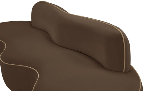 Marlow 100" Brown Velvet Upholstered Sofa, 1 Piece