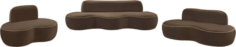 Marlow 100" Brown Velvet Upholstered Sofa, 1 Piece