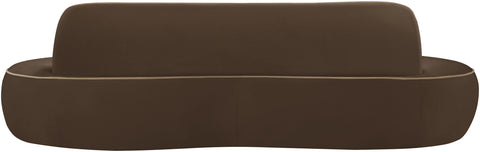 Marlow 100" Brown Velvet Upholstered Sofa, 1 Piece
