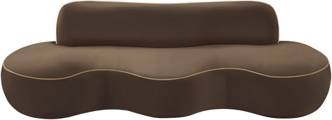 Marlow 100" Brown Velvet Upholstered Sofa, 1 Piece