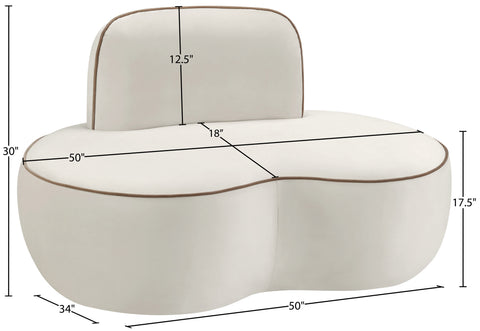 Marlow Cream Velvet Upholstered Chair, 1 Piece