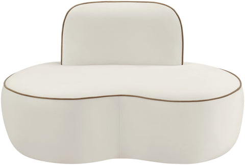 Marlow Cream Velvet Upholstered Chair, 1 Piece