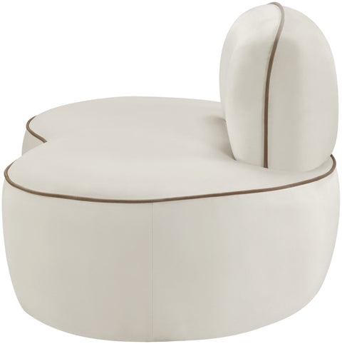 Marlow Cream Velvet Upholstered Chair, 1 Piece