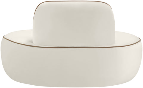 Marlow Cream Velvet Upholstered Chair, 1 Piece