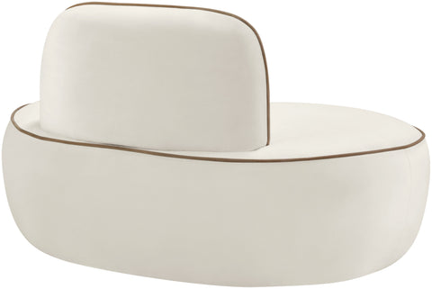 Marlow Cream Velvet Upholstered Chair, 1 Piece