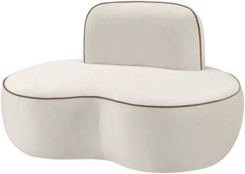 Marlow Cream Velvet Upholstered Chair, 1 Piece