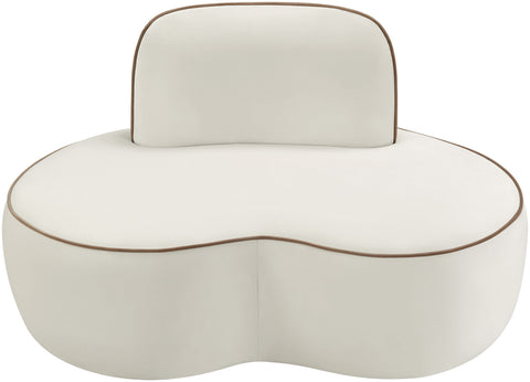Marlow Cream Velvet Upholstered Chair, 1 Piece
