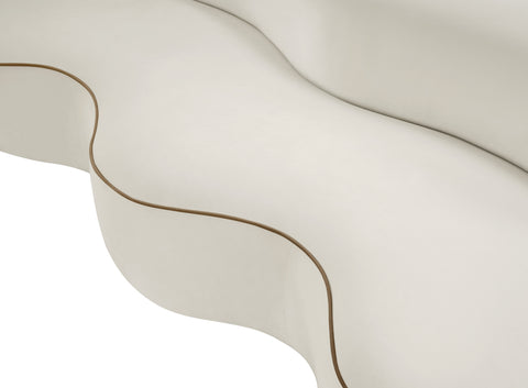 Marlow 100" Cream Velvet Upholstered Sofa, 1 Piece