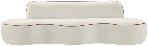 Marlow 100" Cream Velvet Upholstered Sofa, 1 Piece