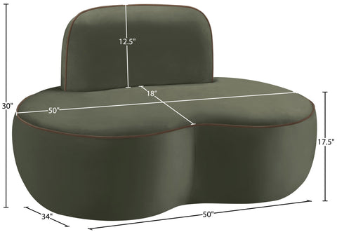 Marlow Green Velvet Upholstered Chair, 1 Piece