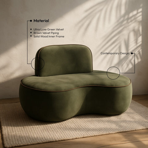 Marlow Green Velvet Upholstered Chair, 1 Piece