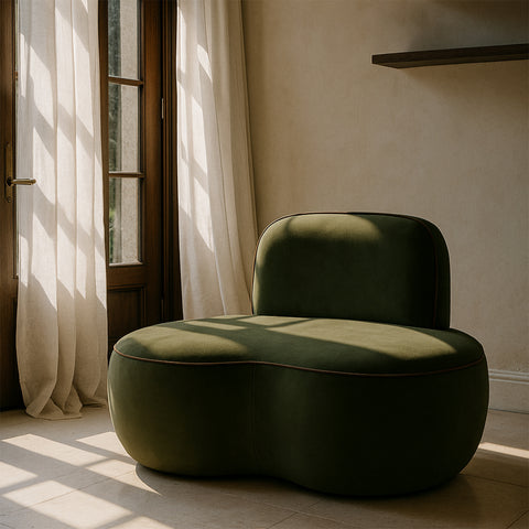 Marlow Green Velvet Upholstered Chair, 1 Piece