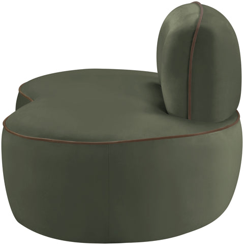Marlow Green Velvet Upholstered Chair, 1 Piece