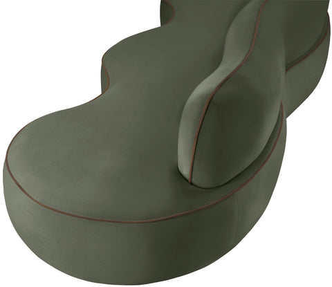 Marlow 100" Green Velvet Upholstered Sofa, 1 Piece