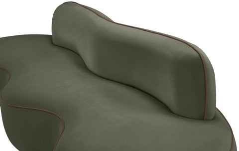 Marlow 100" Green Velvet Upholstered Sofa, 1 Piece