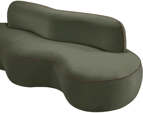 Marlow 100" Green Velvet Upholstered Sofa, 1 Piece