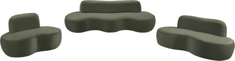 Marlow 100" Green Velvet Upholstered Sofa, 1 Piece