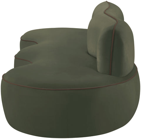 Marlow 100" Green Velvet Upholstered Sofa, 1 Piece
