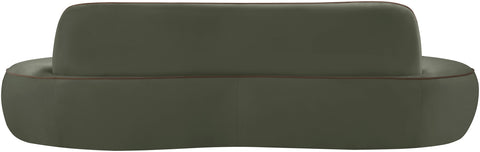 Marlow 100" Green Velvet Upholstered Sofa, 1 Piece