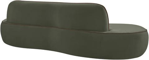 Marlow 100" Green Velvet Upholstered Sofa, 1 Piece