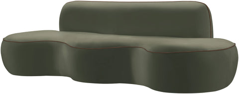 Marlow 100" Green Velvet Upholstered Sofa, 1 Piece