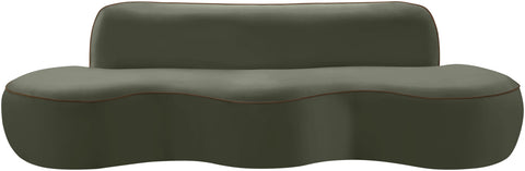 Marlow 100" Green Velvet Upholstered Sofa, 1 Piece