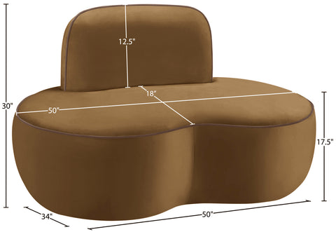 Marlow Saddle Velvet Upholstered Chair, 1 Piece