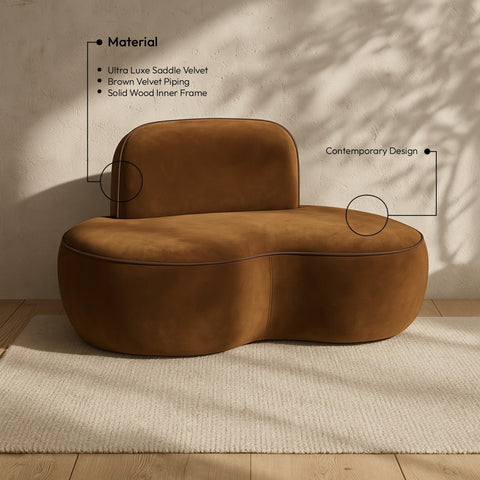 Marlow Saddle Velvet Upholstered Chair, 1 Piece