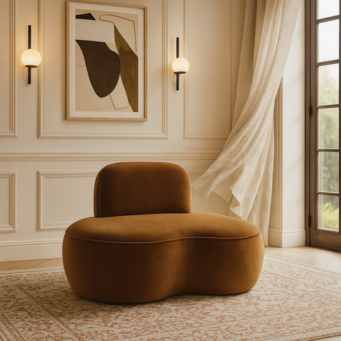 Marlow Saddle Velvet Upholstered Chair, 1 Piece
