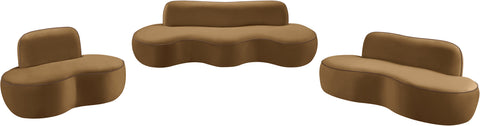 Marlow 77" Saddle Velvet Upholstered Loveseat, 1 Piece