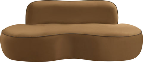 Marlow 77" Saddle Velvet Upholstered Loveseat, 1 Piece