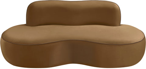 Marlow 77" Saddle Velvet Upholstered Loveseat, 1 Piece