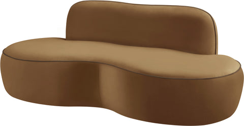 Marlow 77" Saddle Velvet Upholstered Loveseat, 1 Piece