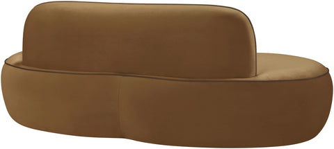 Marlow 77" Saddle Velvet Upholstered Loveseat, 1 Piece