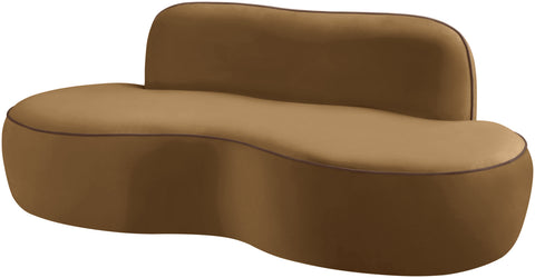 Marlow 77" Saddle Velvet Upholstered Loveseat, 1 Piece