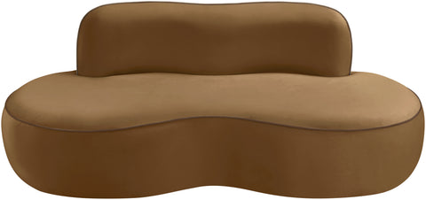 Marlow 77" Saddle Velvet Upholstered Loveseat, 1 Piece