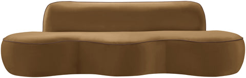 Marlow 100" Saddle Velvet Upholstered Sofa, 1 Piece