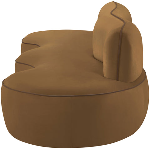 Marlow 100" Saddle Velvet Upholstered Sofa, 1 Piece