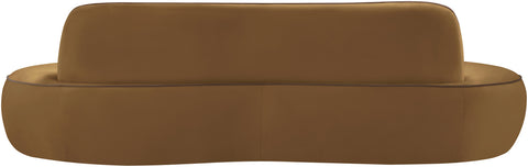 Marlow 100" Saddle Velvet Upholstered Sofa, 1 Piece
